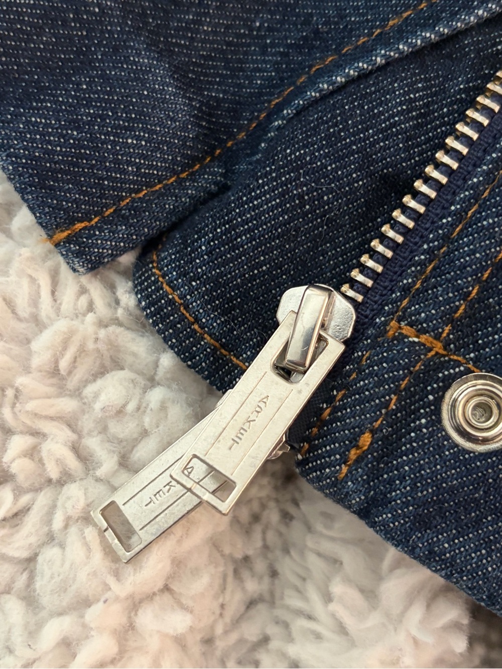 Arket Dark Blue Denim Jacket with Black Corduroy Collar - Picture 7 of 7